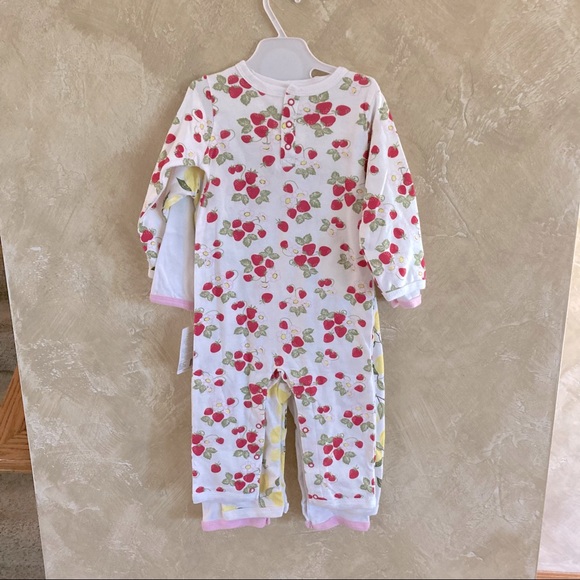 Hudson Baby Onesie Three Piece Lemon and Strawberry Set - Picture 6 of 8